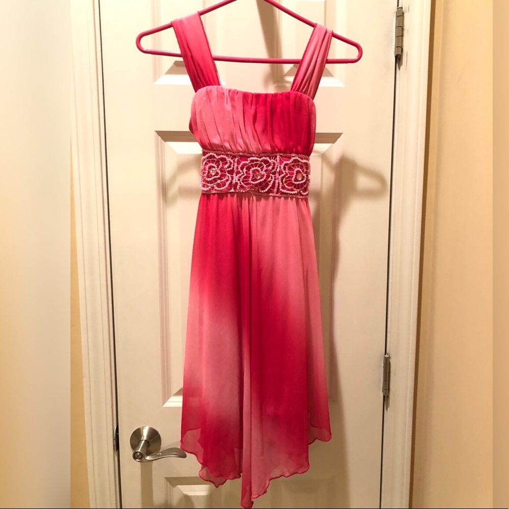Girls size 12 two-toned pink sparkle dress